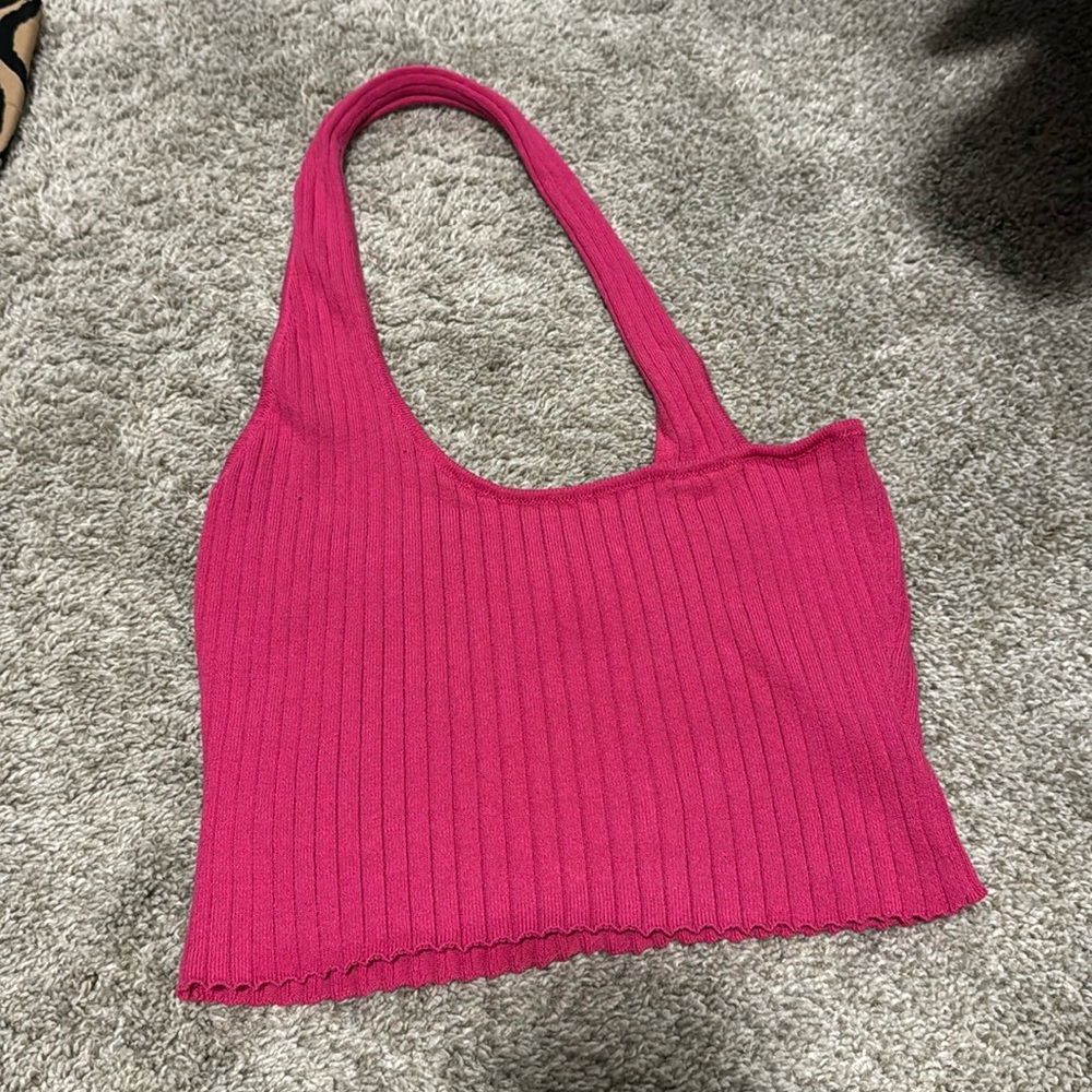 super down pink crop top